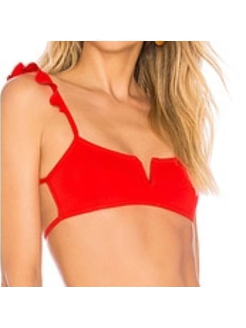 Kendall & Kylie Red V Wire Bikini Top Large